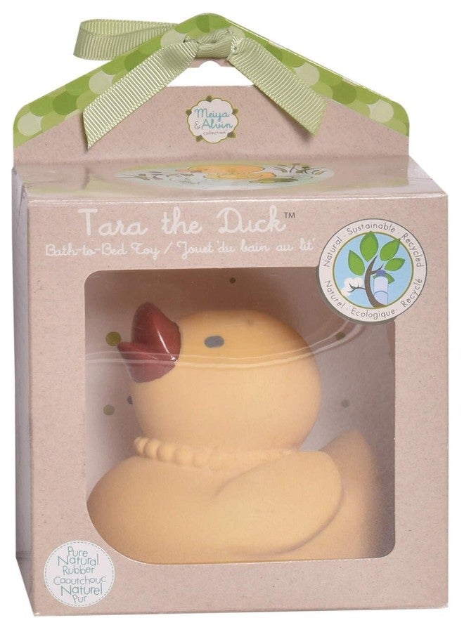 Tikiri Tara The Duck Baby Teether, Rattle & Bath Toy - 3.1 in Organic Natural Rubber Duck | Classic Infant Bath Toy with Gentle Rattle & Teething Relief | Non-Toxic, BPA-Free Newborn Sensory Toy (0+ Months) - Image 4