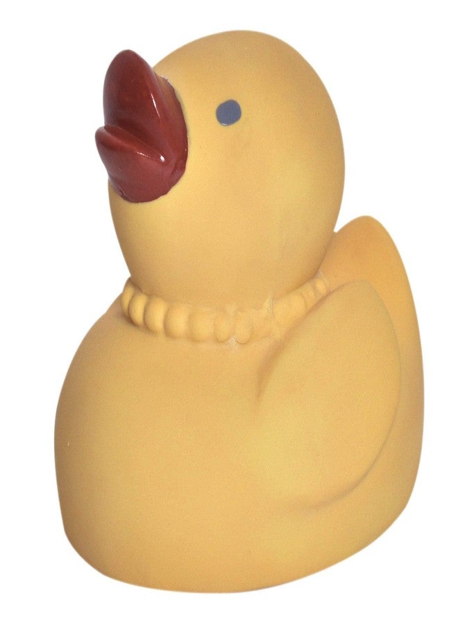 Tikiri Tara The Duck Baby Teether, Rattle & Bath Toy - 3.1 in Organic Natural Rubber Duck | Classic Infant Bath Toy with Gentle Rattle & Teething Relief | Non-Toxic, BPA-Free Newborn Sensory Toy (0+ Months) - Image 1
