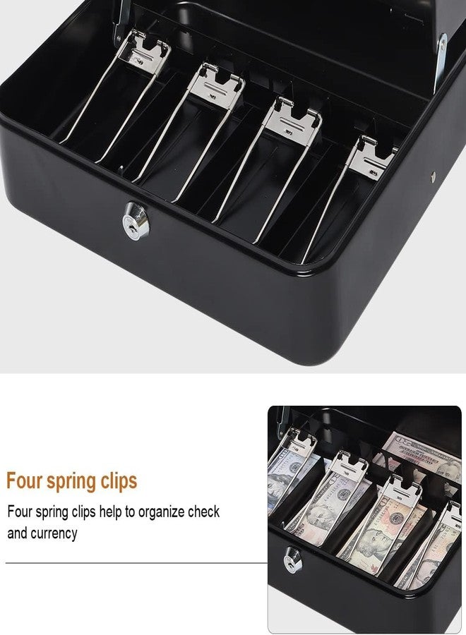 Wosta Cash Money Safe Box - Compact Solid Steel Lockable Security Storage Chest for Loose Money, Coins, Change & Valuables with 2 Keys (X-Large) 11.8"L x 9.5"W x 3.5"H, Black - Image 5