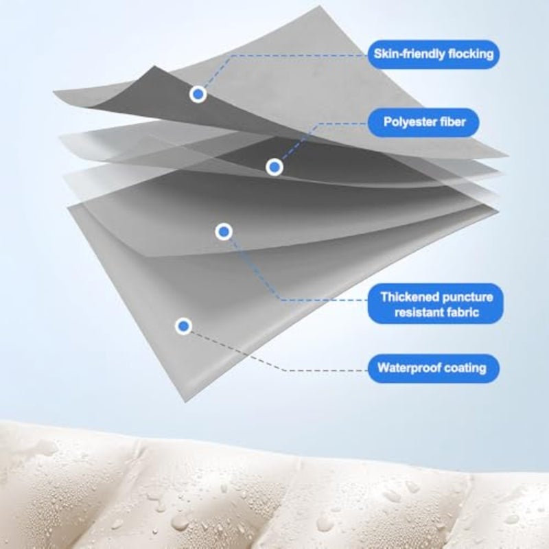Car Air Mattress - Upgraded Foldable Inflatable Back Seat Air Mattress - Inflatable Thickened Car Air Bed with Electric Air Pump, for Sedan/Truck/SUV Beige - Image 3