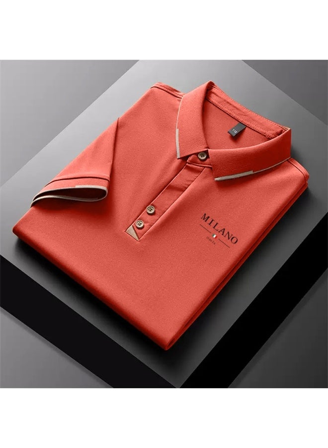 High-end men’s new collection, premium casual/business/team wear, leisure-style letter print polo shirt.