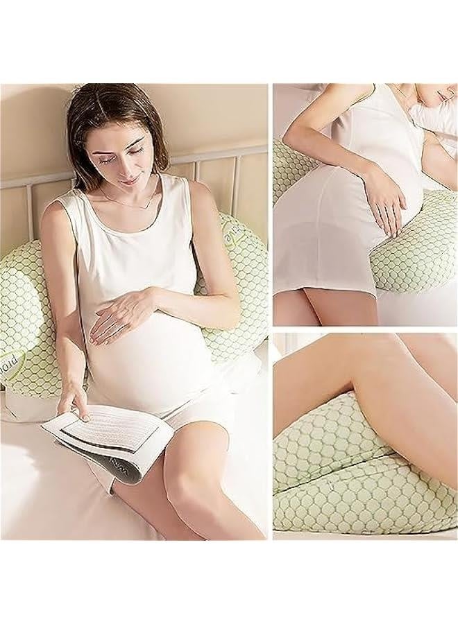 Pregnancy Pillow for Sleeping, Pregnancy Body Pillow for Pregnant Women Maternity Pillow Wedge, Detachable and Adjustable Double-Sided with Pillow Cover Support for Pregnancy Belly/Back Support - Image 2
