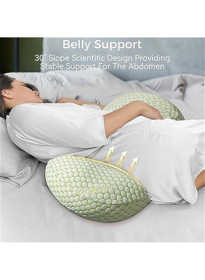 Pregnancy Pillow for Sleeping, Pregnancy Body Pillow for Pregnant Women Maternity Pillow Wedge, Detachable and Adjustable Double-Sided with Pillow Cover Support for Pregnancy Belly/Back Support - Image 3