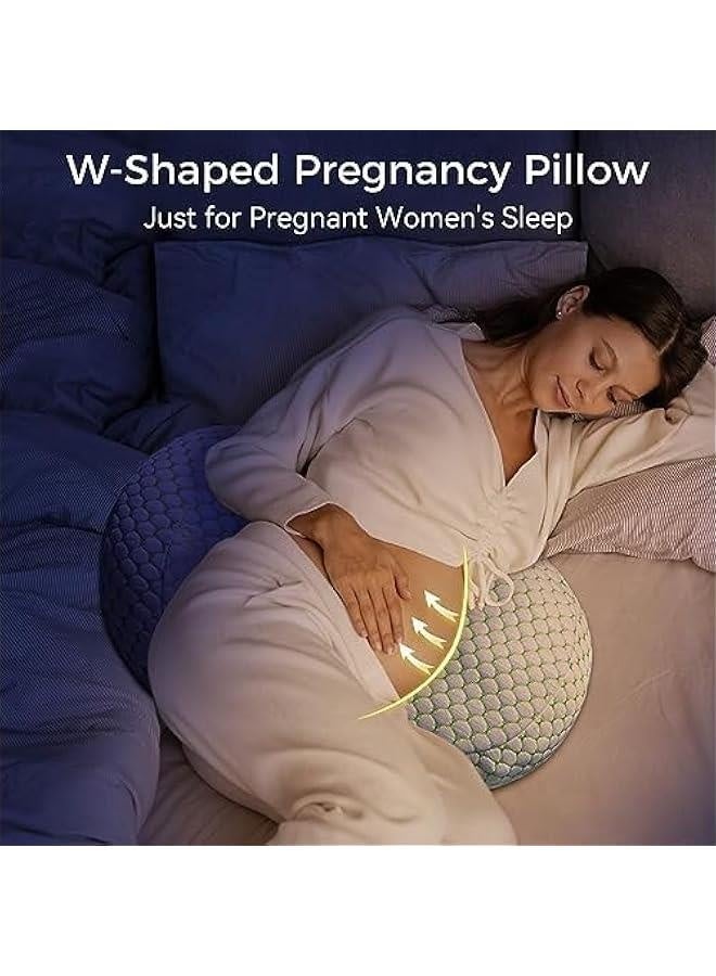 Pregnancy Pillow for Sleeping, Pregnancy Body Pillow for Pregnant Women Maternity Pillow Wedge, Detachable and Adjustable Double-Sided with Pillow Cover Support for Pregnancy Belly/Back Support - Image 5
