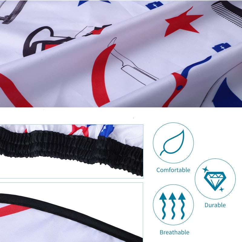 YELEGAI Professional Hair Cutting Cape with Neck Duster Brush, Large Size Salon Barber Cape for Men, Women and Kids(White with Colorful Pattern) - Image 2