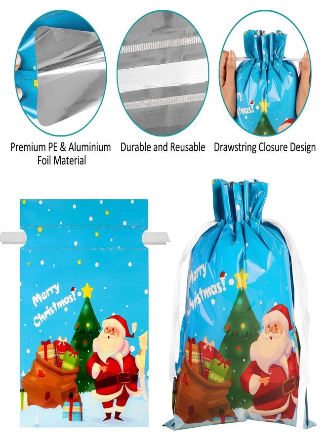 habgp 30 PCS Christmas Gift Bags, Xmas Drawstring Gift Bags Assorted Sizes for Christmas Holiday Present Wrapping & Festival Party Supplies, Large Medium Small - Image 2