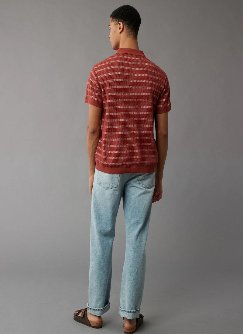 امريكان ايجل Stripe Detail Collar Polo Shirt
