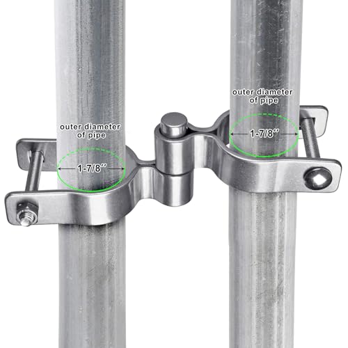 Insaga 2 Pack 1-7/8'' x 1-7/8'' Chain Link Fence Gate Post Hinge, 304 Stainless Steel Heavy Duty Gate Hinges Includes Female Gate Hinge (2pcs), Male Gate Hinge (2pcs), 1-7/8'' Chain Link Fence Parts - Image 2