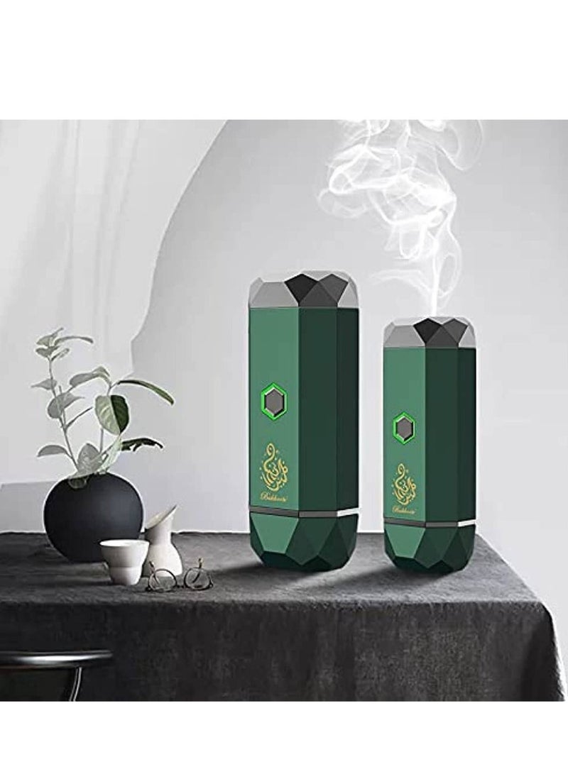 Bukhoor Car Electric Incense Portable USB Rechargeable Aroma Diffuser Bukhoor Burner Wood (Green) - Image 1