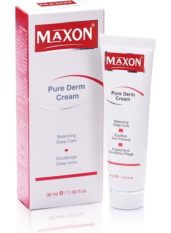ماكس أون MAXON Pure Derm Cream - Balancing Deep Care for Acne-Prone Skin | Reduces Pimples, Controls Oil, and Soothes Irritation | Lightweight, Non-Greasy Formula for Clearer, Healthier Skin | 30ml - Image 1
