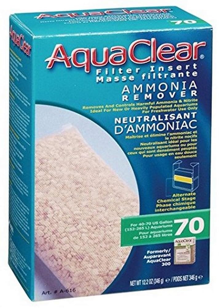 Fluval Aqua Clear AquaClear 70 Ammonia Remover Inserts, Aquarium Filter Replacement Media, A616, White, 70-gallon - Image 1