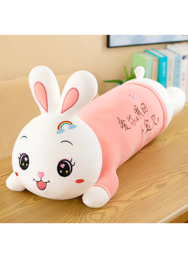 Generic - Cute Lie-down Rainbow Rabbit Plush Toy Girl Lie-down Rabbit Sleeping Pillow Doll Doll Gift-Specifications:70cm Pampering You For A Lifetime - Image 1