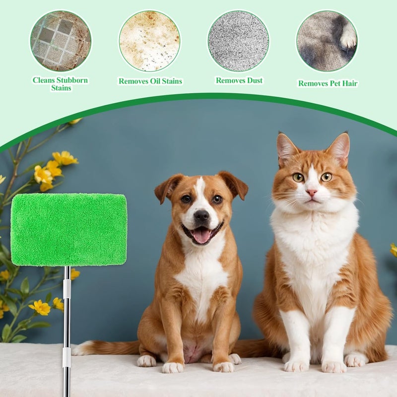 Aeaocvo 2 Pack Microfiber Mop Pads Reusable Mop Pads for Floor Cleaning, Washable Wet Pad and Dry Sweeping Cloths for Mopping Floors (Mop Is Not Included) - Image 4