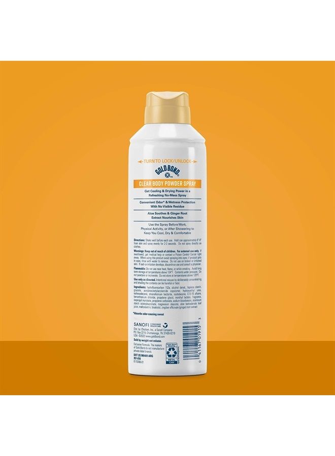 Gold Bond No Mess Clear Invisible Body Powder Spray, 7 oz, Absorbs Odor-Causing Sweat  - Image 2