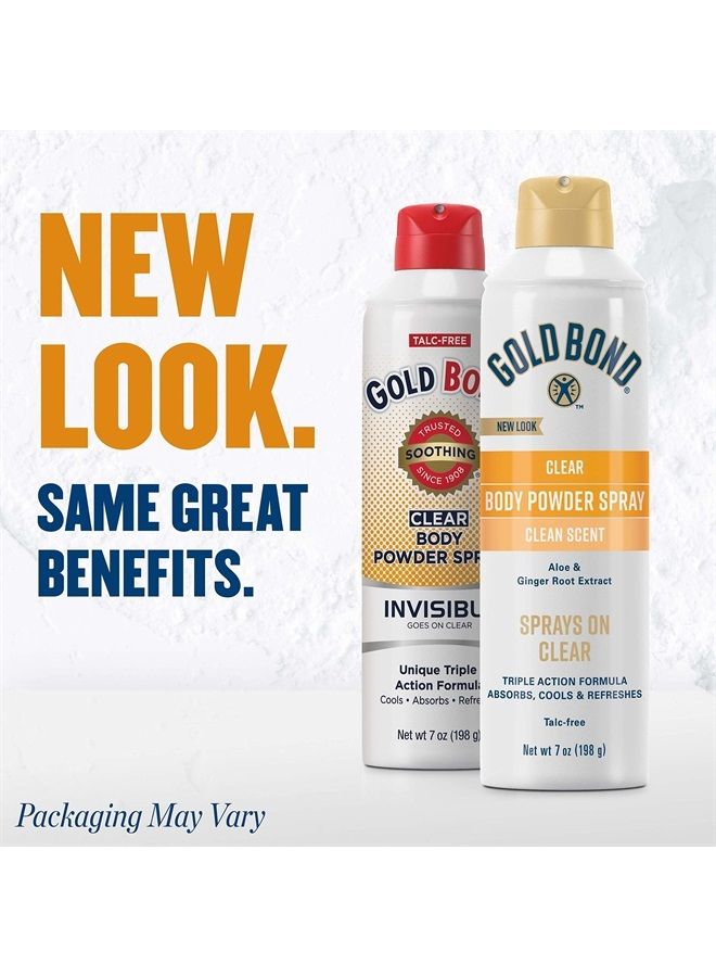 Gold Bond No Mess Clear Invisible Body Powder Spray, 7 oz, Absorbs Odor-Causing Sweat  - Image 1