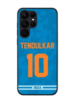 Rugged Black Edge Case for Samsung Galaxy S22 Ultra 5G, Slim fit Soft Case Flexible thin Cover - Player Name - Sachin Tendulkar, Jersey Number- 10