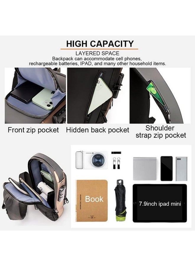 TOPHAVEN Crossbody Sling Bag For Men Women, Anti-Theft Fashion Chest Bag with USB Charging Port, Messenger Bags, Waterproof Casual Shoulder Bag - Image 5