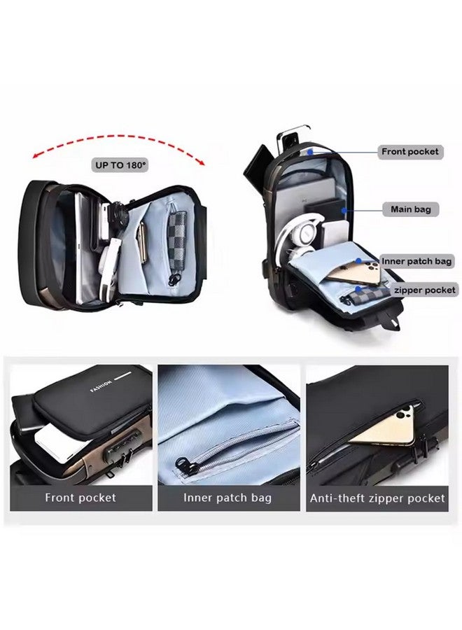 TOPHAVEN Crossbody Sling Bag For Men Women, Anti-Theft Fashion Chest Bag with USB Charging Port, Messenger Bags, Waterproof Casual Shoulder Bag - Image 2