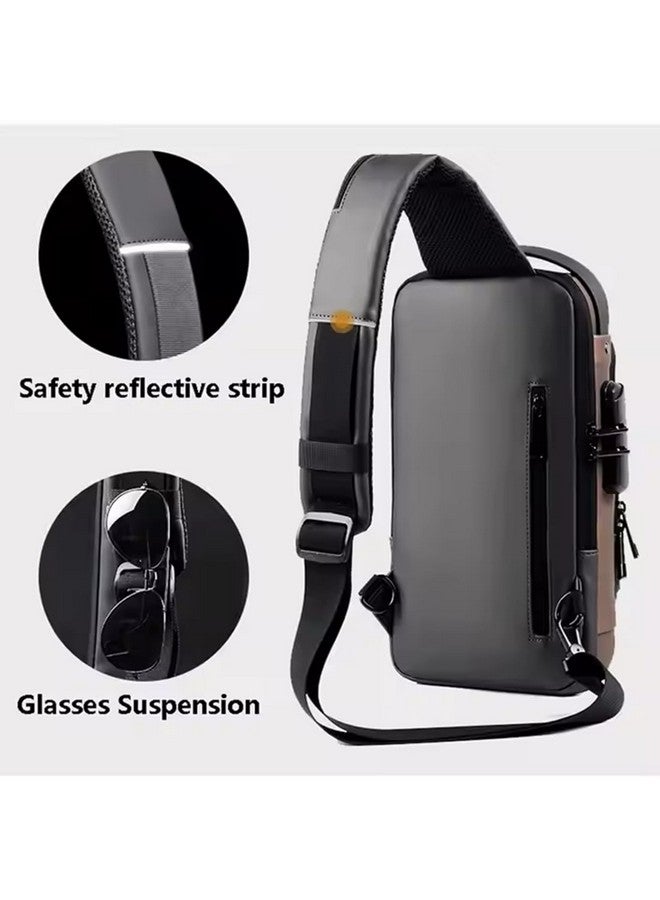 TOPHAVEN Crossbody Sling Bag For Men Women, Anti-Theft Fashion Chest Bag with USB Charging Port, Messenger Bags, Waterproof Casual Shoulder Bag - Image 4