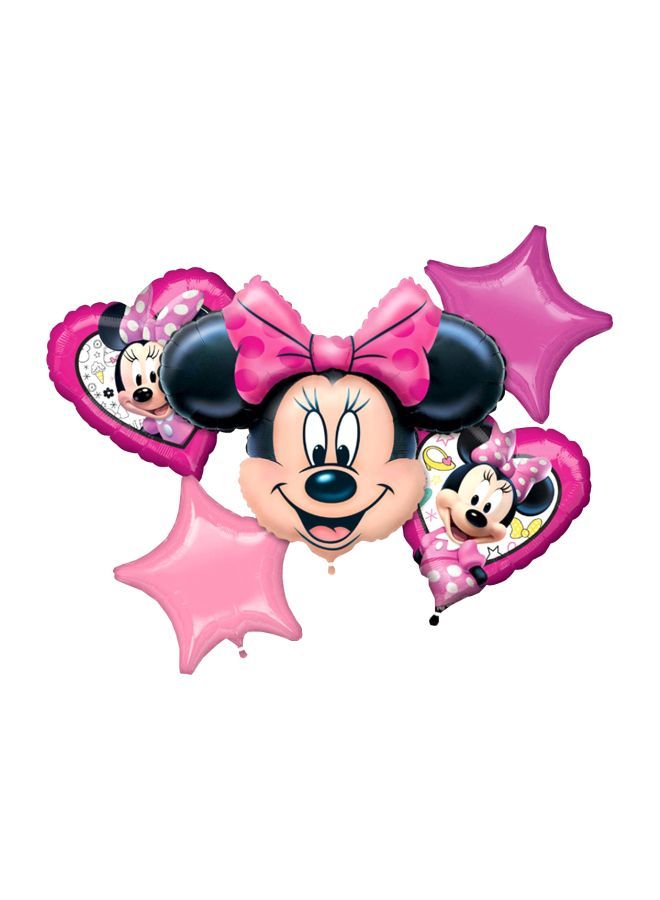NIBEMINENT 5-Piece Minnie Mouse Happy Helper Foil Balloon Bouquet 3623201 - Image 1