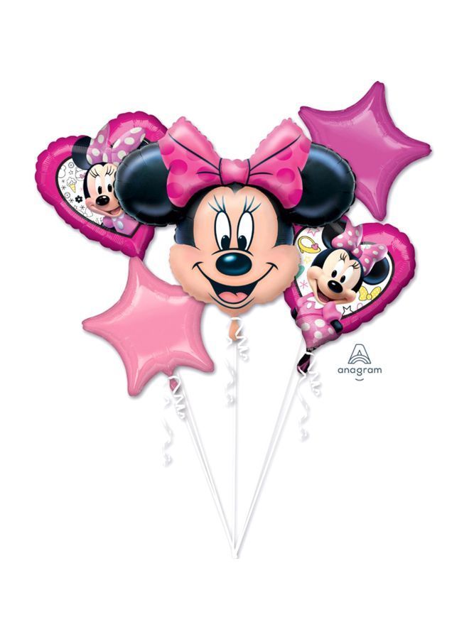 NIBEMINENT 5-Piece Minnie Mouse Happy Helper Foil Balloon Bouquet 3623201 - Image 2