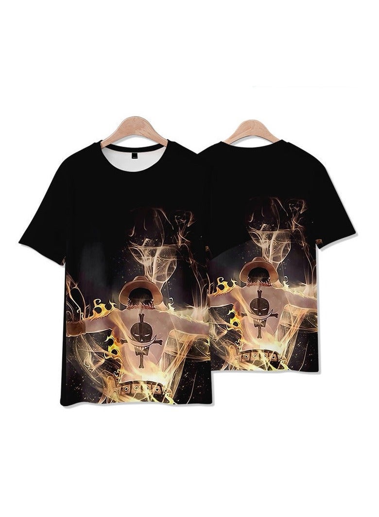 KUYING New One Piece Print Loose Round Neck Short Sleeved Shirt  - Image 1