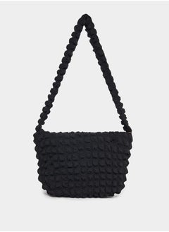 Styli Textured Shoulder Bag with Zip Closure  - Image 2