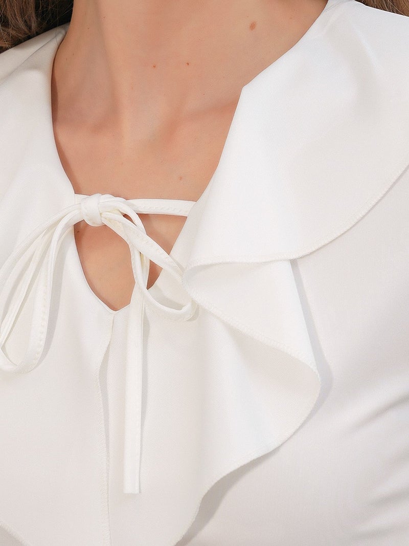 BIG DART BDART Frilly Tie-Front Crop Top - Image 5