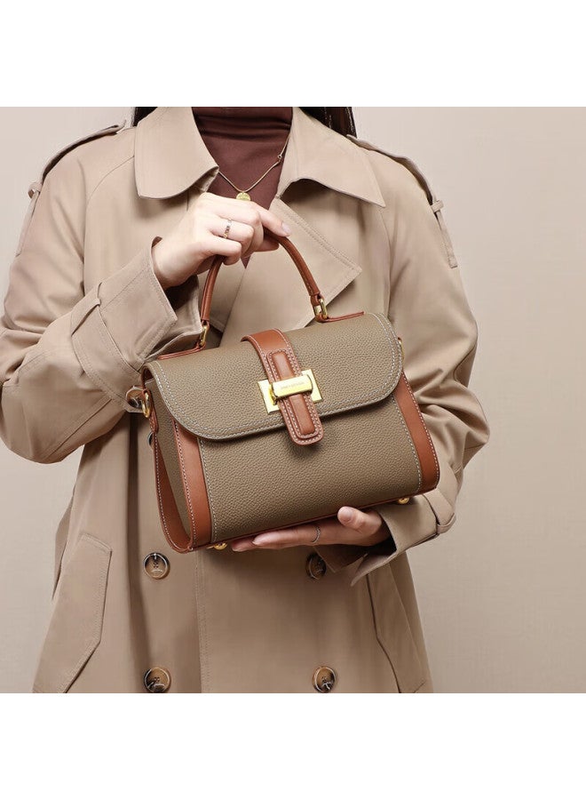 Viney Leather Handbag, Women's Crossbody Bag, Middle-aged Mom Bag, Handheld Shoulder Bag, Birthday Gift For Girlfriend, Qixi Festival Gift - Image 3