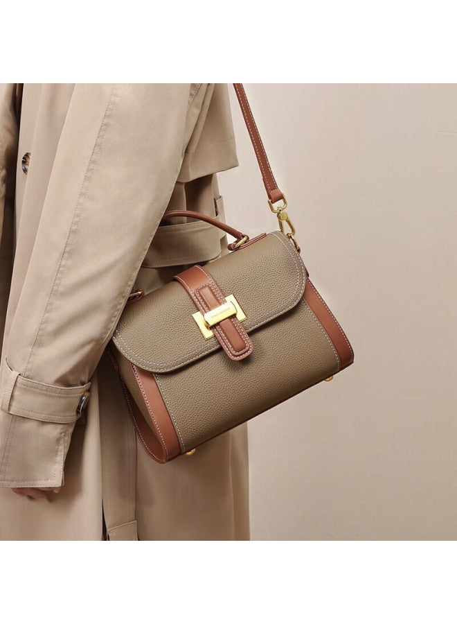 Viney Leather Handbag, Women's Crossbody Bag, Middle-aged Mom Bag, Handheld Shoulder Bag, Birthday Gift For Girlfriend, Qixi Festival Gift - Image 2