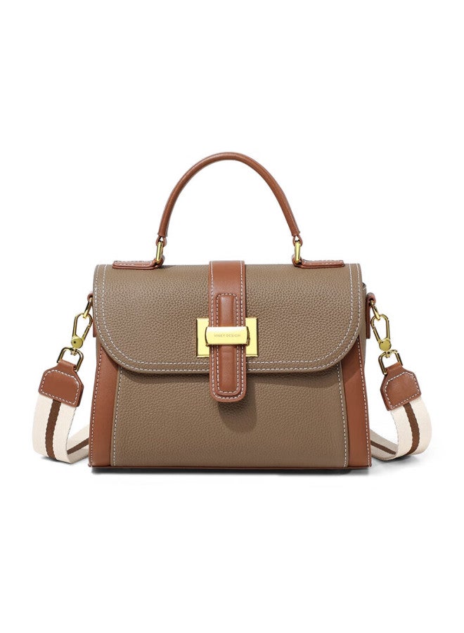 Viney Leather Handbag, Women's Crossbody Bag, Middle-aged Mom Bag, Handheld Shoulder Bag, Birthday Gift For Girlfriend, Qixi Festival Gift - Image 5