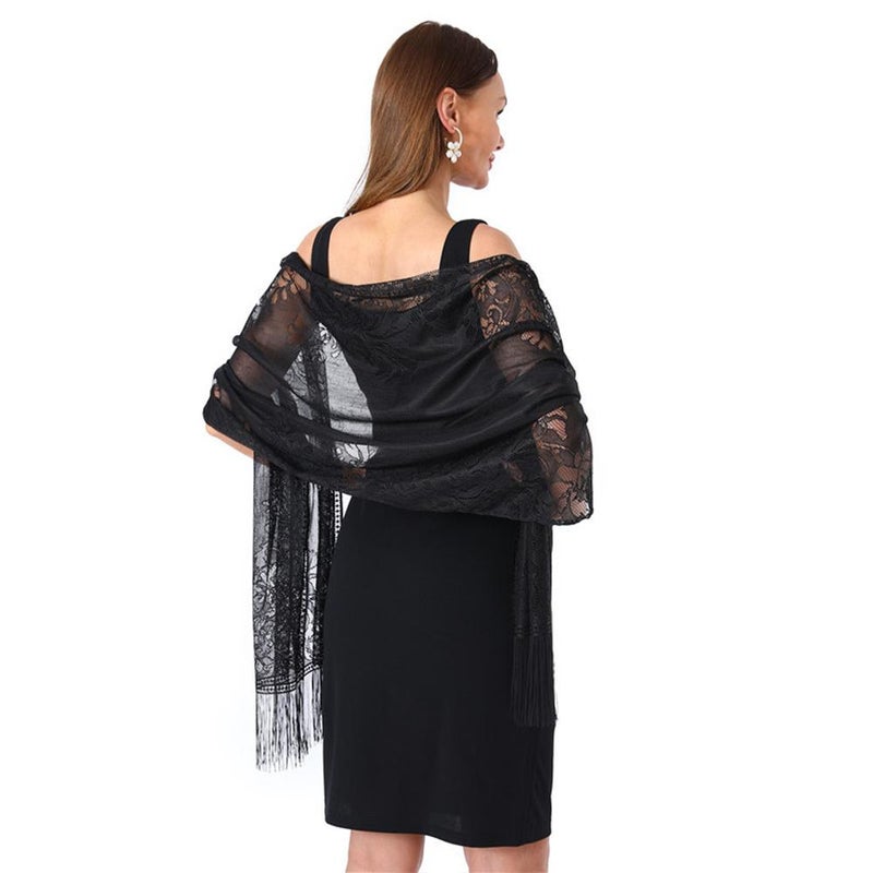 Lace shawl for brides, bridesmaids, evening gowns, cheongsams, shawls for parties and banquets, openwork lace shawls and scarves for women. - Image 1
