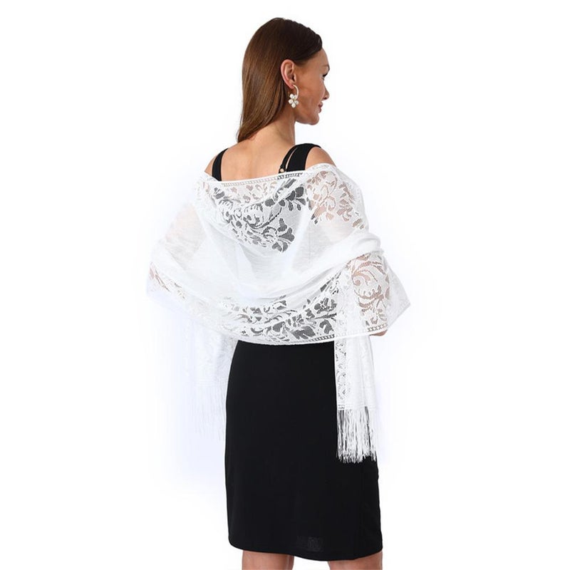 Lace shawl for brides, bridesmaids, evening gowns, cheongsams, shawls for parties and banquets, openwork lace shawls and scarves for women. - Image 5
