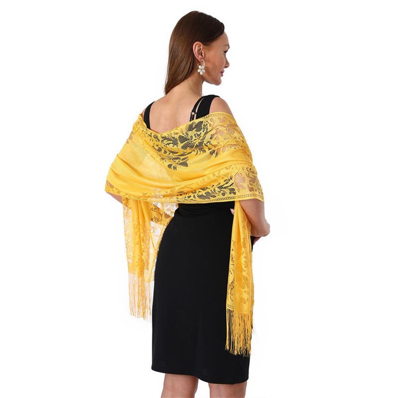 Lace shawl for brides, bridesmaids, evening gowns, cheongsams, shawls for parties and banquets, openwork lace shawls and scarves for women. - Image 3