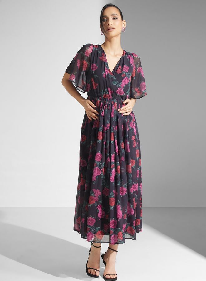 Anaya With Love V - Neck Floral Printed Dress - Image 4