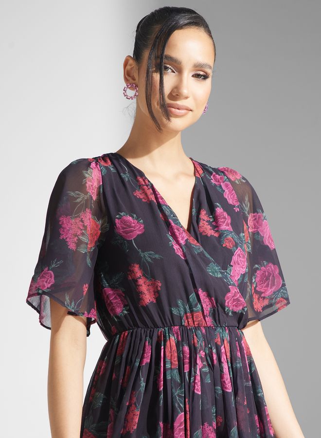 Anaya With Love V - Neck Floral Printed Dress - Image 3