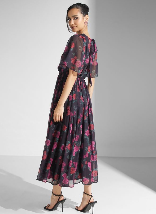Anaya With Love V - Neck Floral Printed Dress - Image 2
