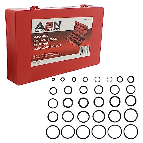 ABN Assorted O Ring Kit - Metric Rubber O Rings Assortment Set, 419 Piece Assorted O Ring Rubber Washer Set - Image 1