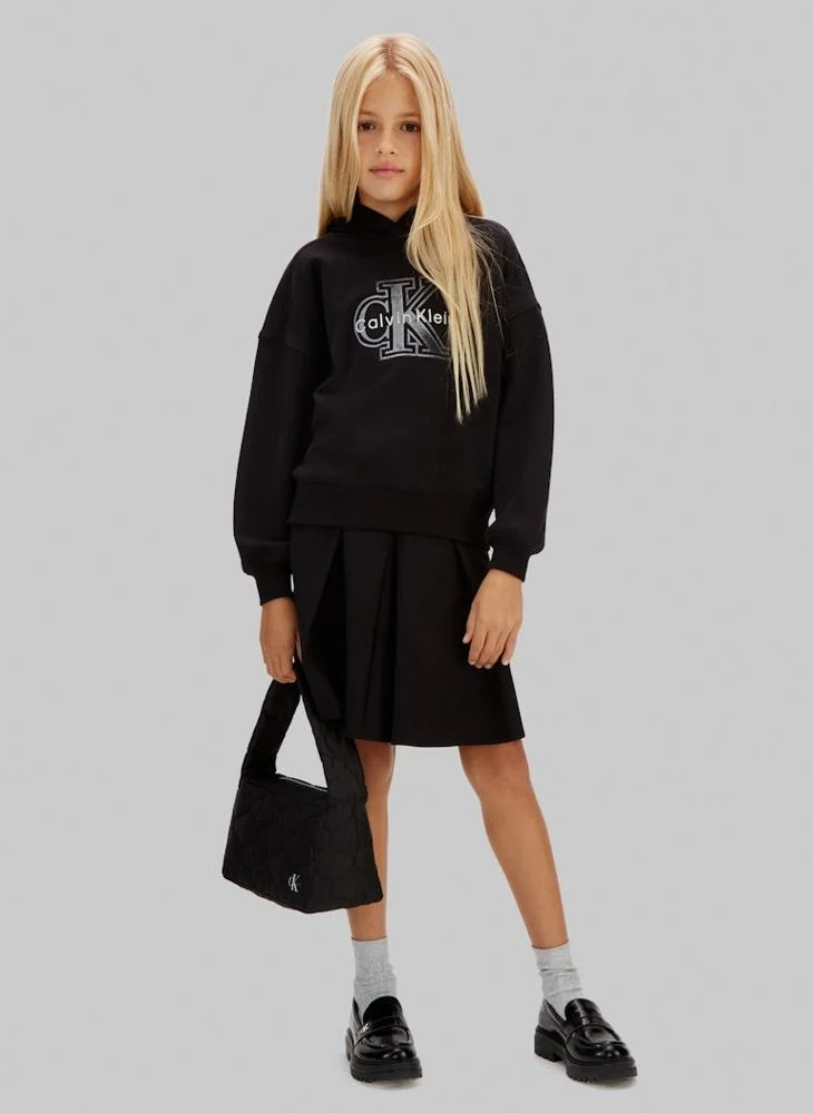 Calvin Klein Jeans Ck Black Youth Logo Tape Mini Skater Skirt for Women | Best Price UAE