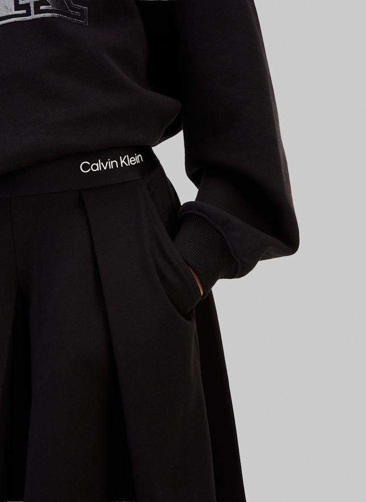 Calvin Klein Jeans Youth Logo Tape Mini Skater Skirt - Image 4