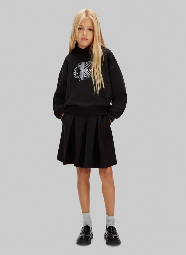 Calvin Klein Jeans Ck Black Youth Logo Tape Mini Skater Skirt for Women | Best Price UAE
