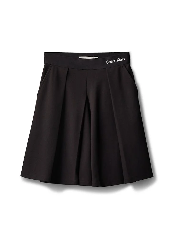 Calvin Klein Jeans Ck Black Youth Logo Tape Mini Skater Skirt for Women | Best Price UAE