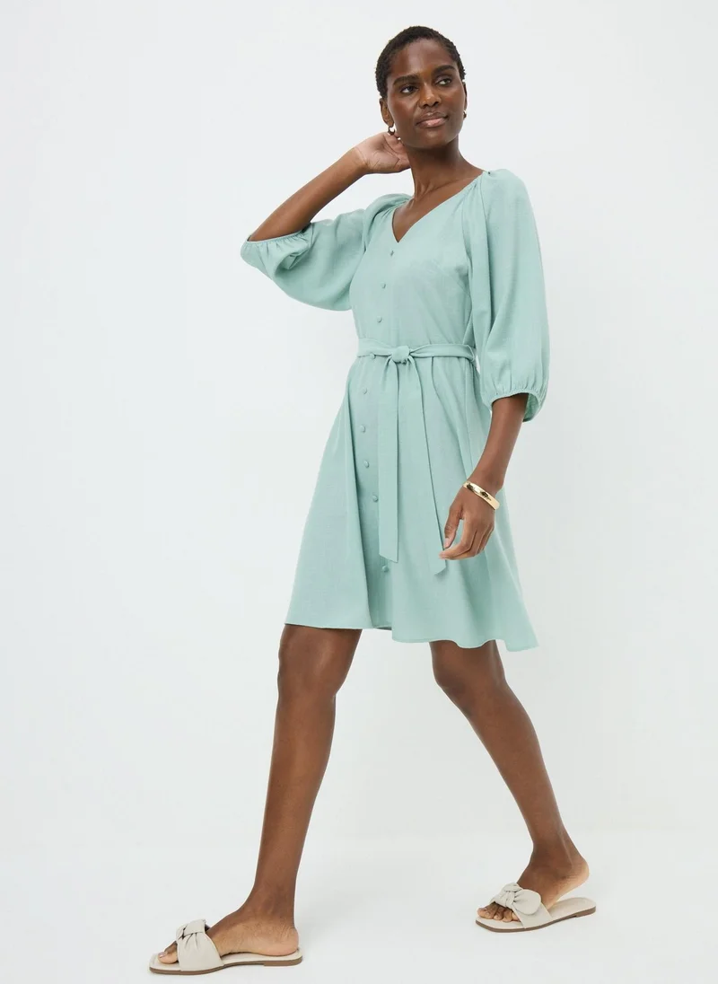 Matalan Green Belted Mini Dress