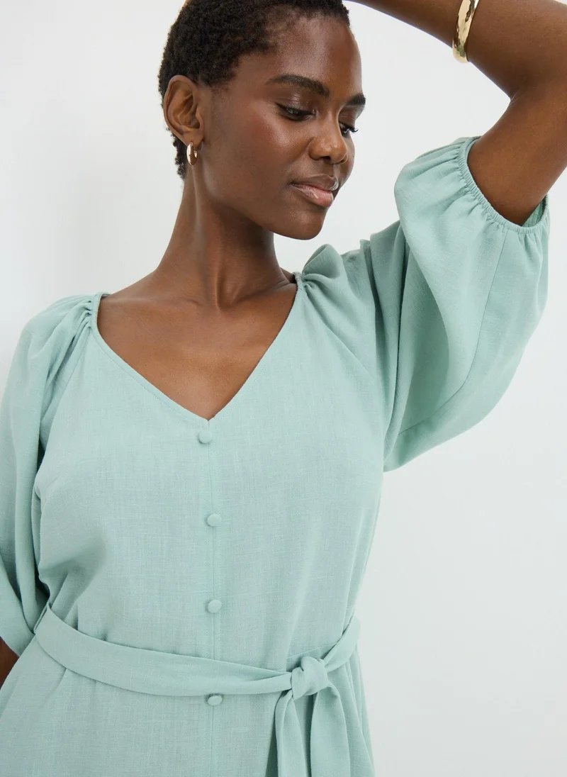 Matalan Green Belted Mini Dress