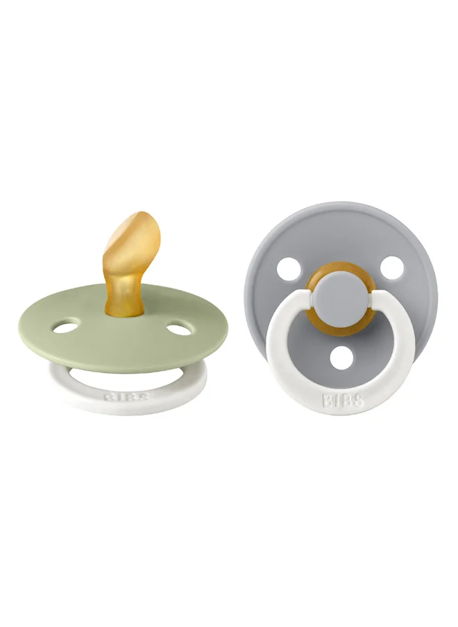 بيبس Colour Anatomical Pacifier 2-Pack Size 2 Latex – Sage GLOW / Cloud GLOW (6-18 Months)