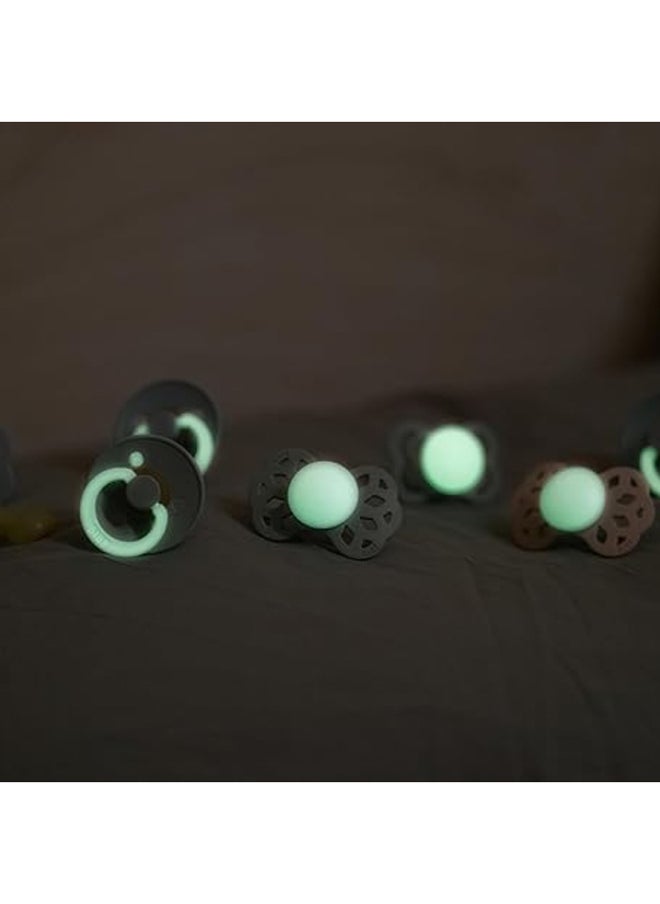 Colour Anatomical Pacifier 2-Pack Size 2 Latex – Sage GLOW / Cloud GLOW (6-18 Months)