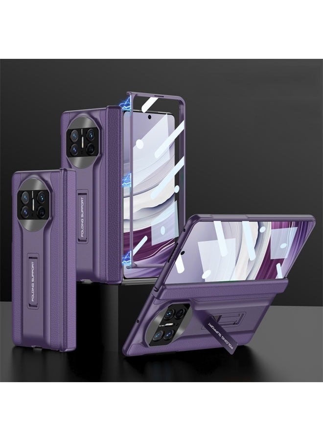 عام متوافقة مع Huawei MateX3/MateX5، تتميز بحافظة جلد مطوية بمغناطيس وحامل جسم كامل مفصول مع وظيفة حماية الشاشة المدمجة.