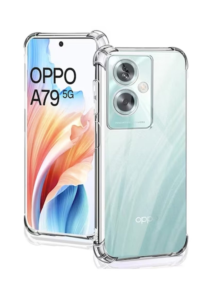 Techie جراب خلفي شفاف واقٍ لهاتف Oppo A79 مصنوع من مادة TPU مع حماية لعدسة الكاميرا - Image 1