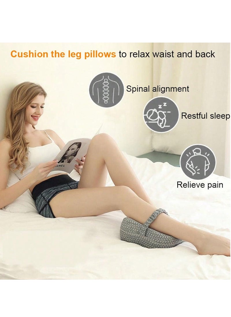 SYOSI - Knee Pillow for Side Sleepers, Butterfly Hollow Design Aligns Spine and Relieves Pressure, Memory Foam Leg Elastic Pillow Strap for Sleeping for Back Pain,Leg Pillow, Gray - Image 1