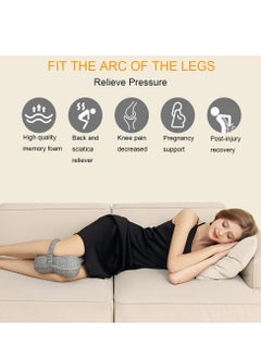 SYOSI Knee Pillow for Side Sleepers, Butterfly Hollow Design Aligns Spine and Relieves Pressure, Memory Foam Leg Elastic Pillow Strap for Sleeping for Back Pain,Leg Pillow, Gray  - Image 4
